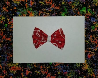 Valentine's day- red with white swirls and gold dots hair bow clip