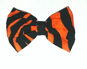 Kawaii/emo/scene/rockabilly tiger print fabric bowclip