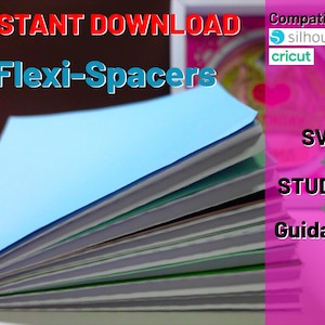 Plantilla de espaciadores flexibles para caja de sombra en capas, archivo de corte SVG de espaciador flexible para Cricut Silhouette, para caja de sombra 3D de papel SVG, descarga instantánea