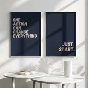 Just Start Motivational Wall Art, Daily Reminder Print, Inspirational Digital Wall Art, Office Decor, Inspiring Wall Art