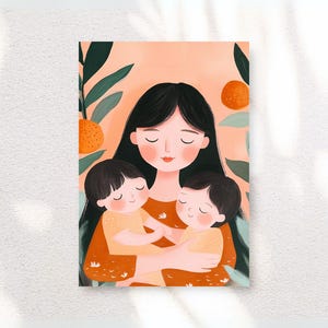 Twin Mom Art Print - Digital Art Print for Mother of Twins - Twin Nursery Decor - Gift for Twin Mom
