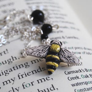 Large Bumble Bee Necklace | Cute Honey Bee Necklace | Bee Insect Charm Necklace