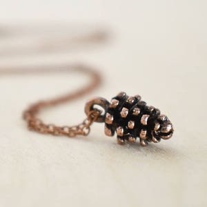 Little Copper Forest Pine Cone Necklace | Pinecone Necklace | Fall Pine Cone Charm | Pine Cone Pendant