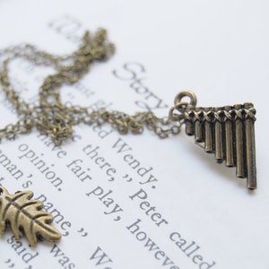 Peter Pan Flute Pipes Necklace | Cute Peter Pan Charm Necklace | Pan Pipes Pendant Necklace