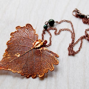 Medium Fallen Copper Cottonwood Leaf Necklace | Electroformed Jewelry | Copper Leaf Necklace | Nature Jewelry REAL Cottonwood Leaf Necklace