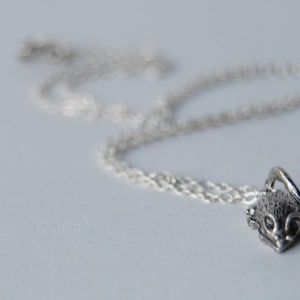 Teeny Tiny Mouse Necklace Cute Little Silver Mouse Charm Necklace Goblincore Rat Necklace image 2