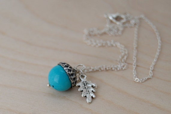Turquoise acorn necklace deals