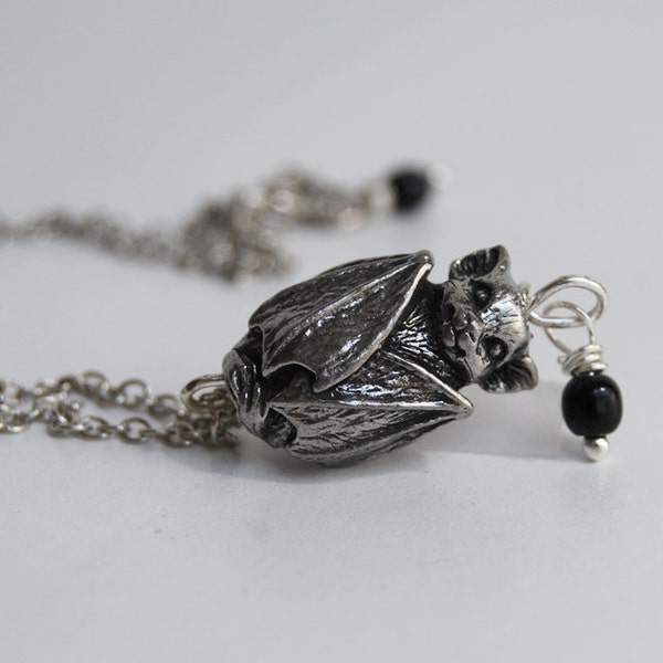 Adorable collier chauve-souris | Collier chauve-souris en argent | Charm mignon chauve-souris