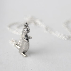 Tiny River Otter Necklace | Cute Silver Otter Charm Necklace | Otter Pendant