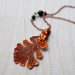 Fallen Real Copper Oak Leaf Necklace | Electroformed Jewelry | Real Leaf Necklace | Nature Jewelry | REAL Oak Leaf Pendant