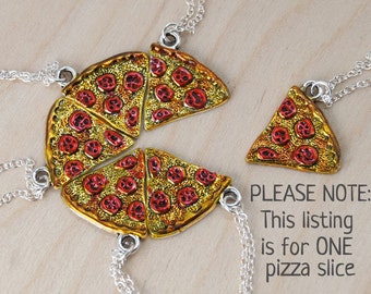 Pizza by the Slice | ONE Necklace | Pizza Slice Best Friend Necklace | Pizza Necklace | -SOLD SINGLY-