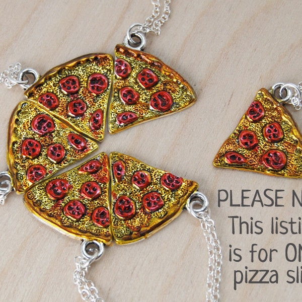 Pizza by the Slice | ONE Necklace | Pizza Slice Best Friend Necklace | Pizza Necklace | -SOLD SINGLY-