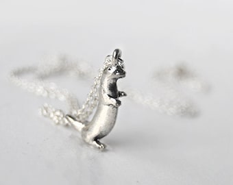 Tiny River Otter Necklace | Cute Silver Otter Charm Necklace | Otter Pendant