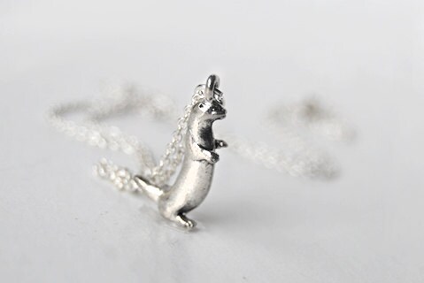 Tiny River Otter Necklace | Cute Silver Otter Charm Necklace | Otter …