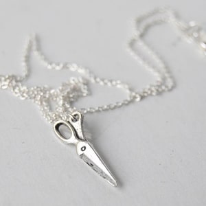 Teeny Scissor Necklace | Cute Scissor Charm Necklace | Silver Scissor Pendant