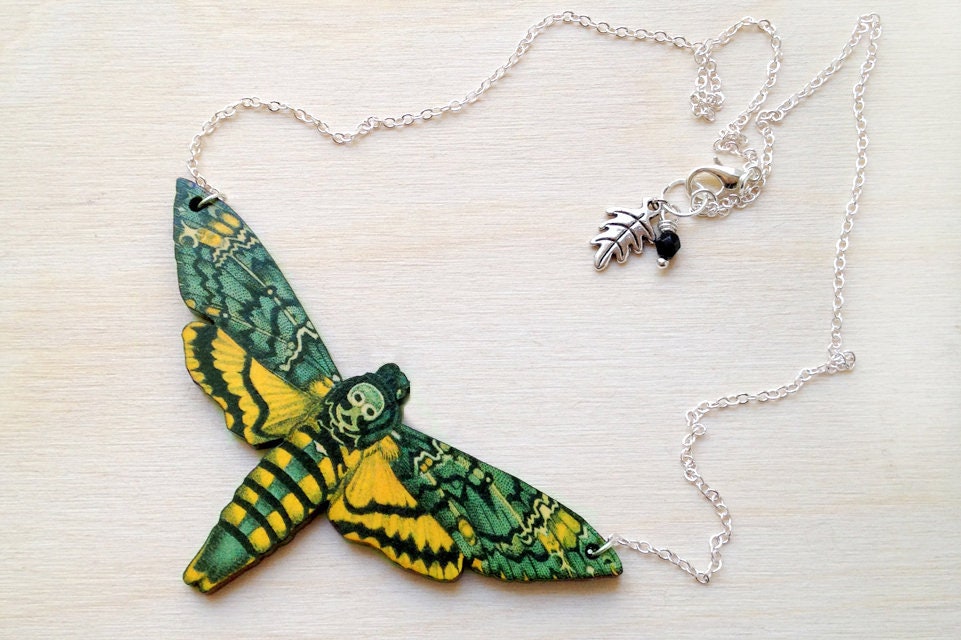 Death's Head Moth Necklace | Moth Jewelry | Insect Jewelry | Moth…