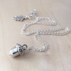 Sweet Little Silver Acorn Necklace | Cute Acorn Charm Necklace | Nature Jewelry | Silver Acorn Pendant