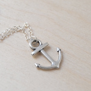 Ahoy Silver Anchor Necklace | Cute Nautical Charm Necklace | Silver Anchor Pendant