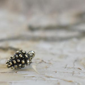 Little Brass Forest Pine Cone Necklace Pinecone Necklace Fall Pine Cone Charm Pine Cone Pendant image 5