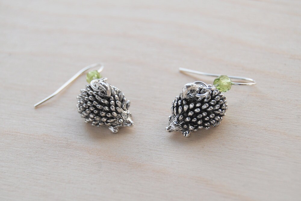 Adorable Teeny Tiny Hedgehog Earrings | Cute Silver Hedgehog Charm Ea…