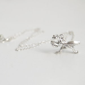 Praying Mantis Necklace | Teeny Tiny Silver Praying Mantis Charm Necklace | Cute Insect Bug Necklace