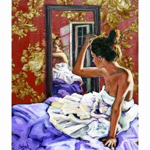 Odbicie, jakość galerii giclee, technika mieszana, 13 x 16 cali, Stillman