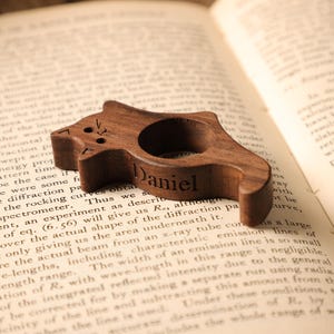 Personalized Wooden Book Page Holder,Book Accessories,Cute Kitten Book Page Holder,Birthday Gift, Book Lover Gift,Wooden Thumb Page Holder image 5