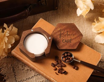 Porta-filtros de café personalizado em madeira, caixa para guardar filtros, acessórios de café personalizados, estojo para filtros de café coado, utensílios de barista, para amantes de café.