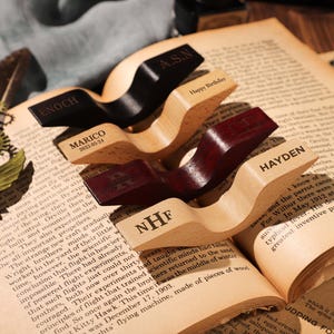Abridores de páginas de madeira, porta-páginas para polegar, porta-páginas personalizados, auxiliares de leitura, acessórios para livros, presentes para amantes da leitura