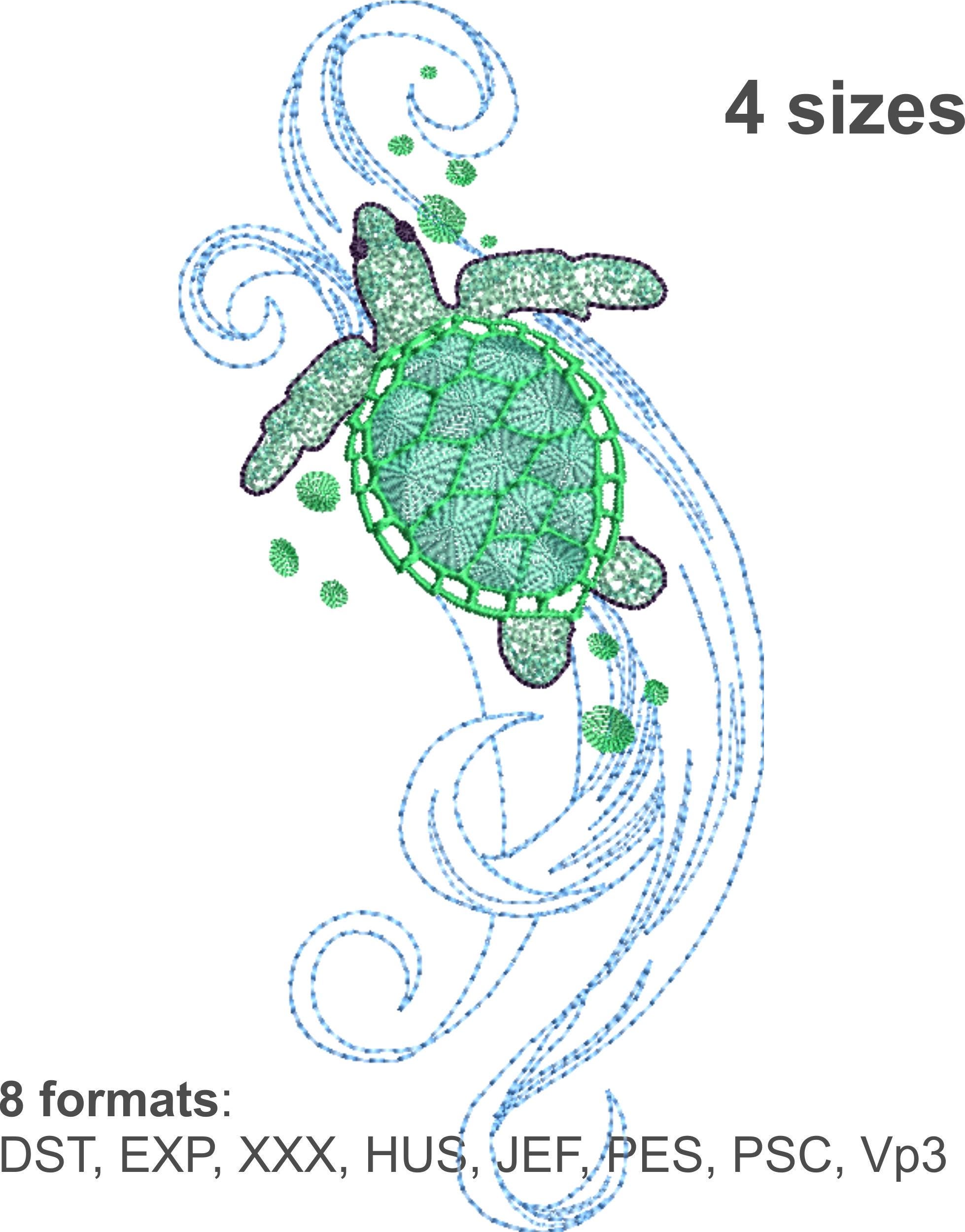 Blue Embroidered Turtle Set
