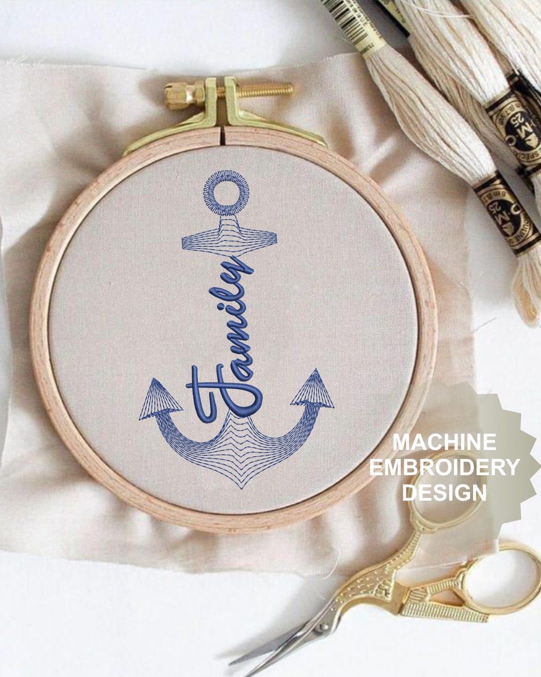 Family Anchor Machine Embroidery Design, Nautical Embroidery Pattern ...