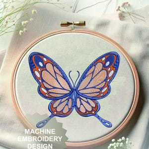 Monarch Butterfly - Detailed Machine Embroidery Design - Butterfly Digital Embroidery File