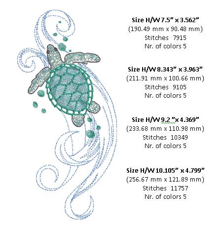 Blue Embroidered Turtle Set main image 1