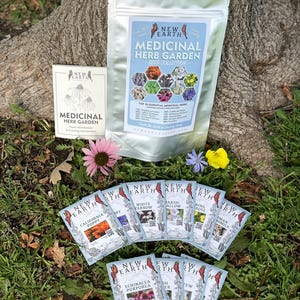 Medicinal Herb Seed Collection | 10 Heirloom Medicinal Herbs | Gardening Gift | Herbal Garden Seeds | Apothecary Seed Kit | Birthday Gift
