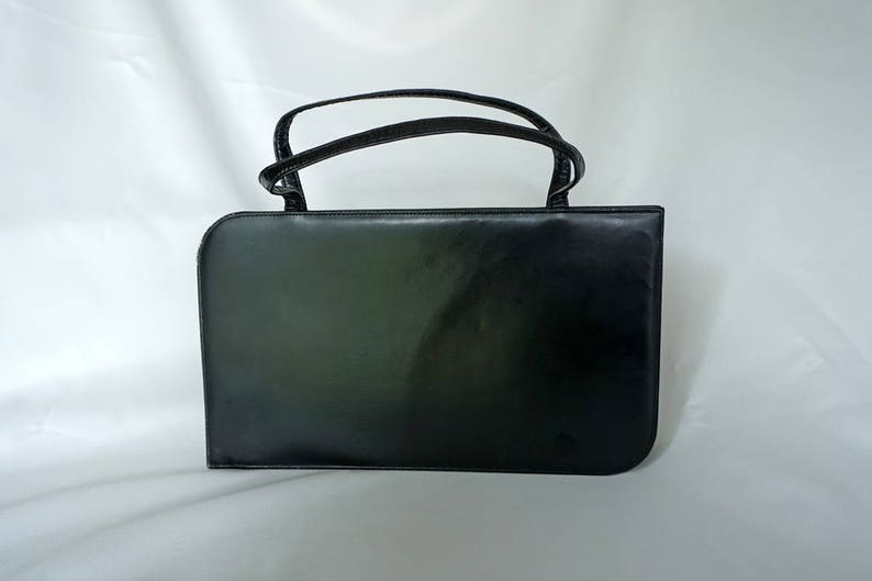 LENNOX BAGS Black Vintage Slender Rectangular Purse image 6