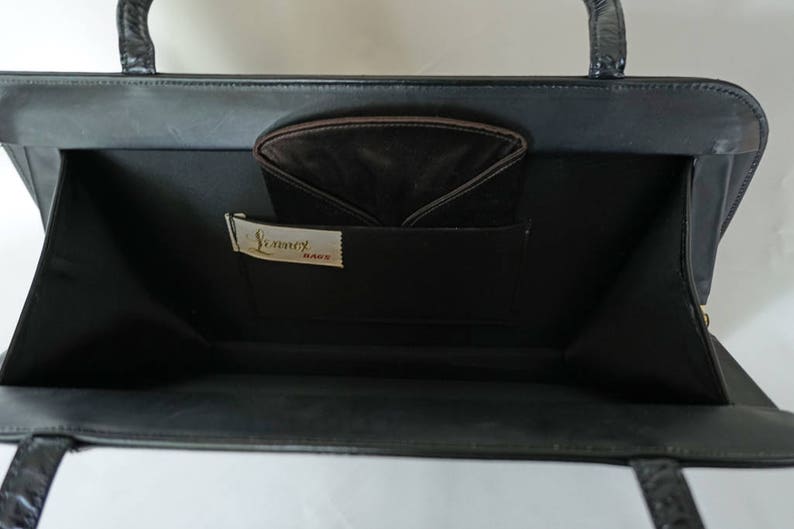 LENNOX BAGS Black Vintage Slender Rectangular Purse image 9