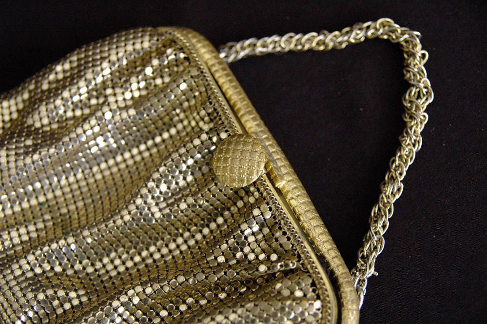 Vintage Gold Mesh Purse With Chain Handle Etsy Hong Kong
