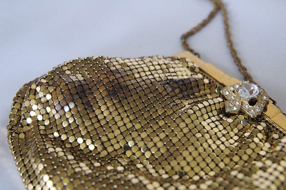 WHITING & DAVIS Vintage Gold Mesh Pouch Purse wit… - image 6