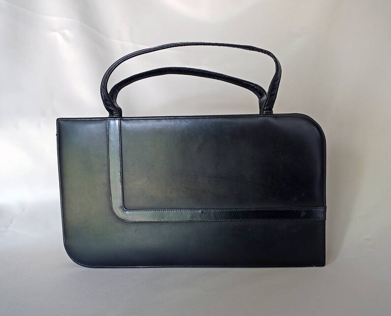 LENNOX BAGS Black Vintage Slender Rectangular Purse image 3