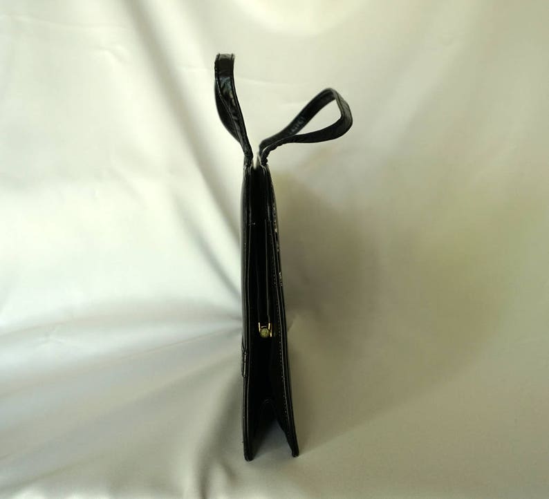 LENNOX BAGS Black Vintage Slender Rectangular Purse image 4