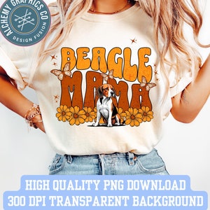 Beagle Mama Png, Beagle Mama Digital Download, Beagle Dog Mom Png, Dog Mama Shirt Design, Beagle Sublimation, Retro Dog DTF, Dog Mama Png