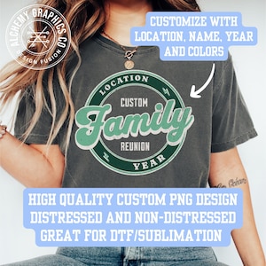 Reunión familiar retro personalizada (PNG), Reunión familiar 2025 (PNG), Camiseta personalizada de reunión familiar, Vacaciones familiares (PNG), Viaje familiar personalizado (PNG)