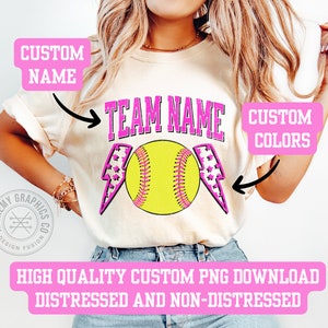 Custom Softball Team Name Png, School Softball Team Png, Softball Mom Png, Custom Sport Png, Custom Softball Design, Intramural Softball Png