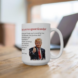 Trump Grandpa Mug  Funny Gift for Grandpa  Trump Thumbs Up Best Grandpa Ever  Fathers Day Birthday Christmas  11oz 15oz