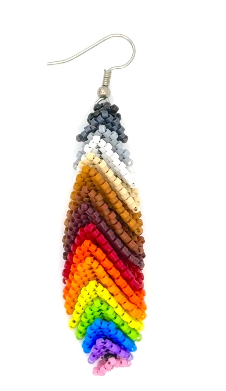 Spectrum Splendor Earrings / Colorful / Handmade / Beadwork / Artwork / Beading / Jewelry image 2