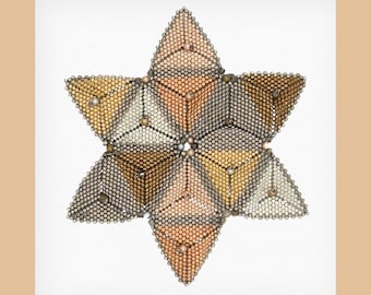 Star of David Yamaka | Beaded Delica, Swarovski Crystals, Fire Polish Beads