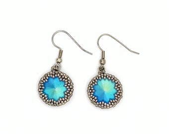 Caribbean Treat Earrings / Beadwork / Beading / Sky Blue / Handmade / Jewelry / Artwork