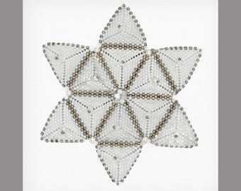 White Beaded Star of David Kippah | Swarovski Crystal Yamakah for Women