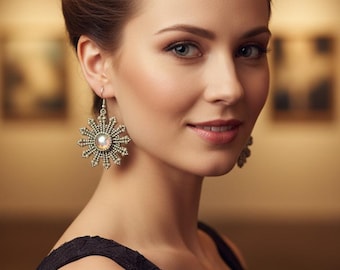 Radiant Starburst Beaded Earrings | Handmade | Beadwork | Beading | Jewelry | Colorful | Tila | Earrings