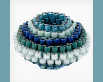 Blue-Green Spinner Beaded Bead | Handmade | Beadwork | Spinner | Colorful Jewelry | Pendants